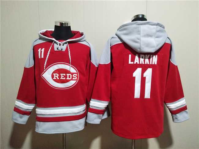 Men's Cincinnati Reds #11 Barry Larkin Red Ageless Must-Have Lace-Up Pullover Hoodie,We sell and wholesale Men's Cincinnati Reds #11 Barry Larkin Red Ageless Must-Have Lace-Up Pullover Hoodie on line form chian!